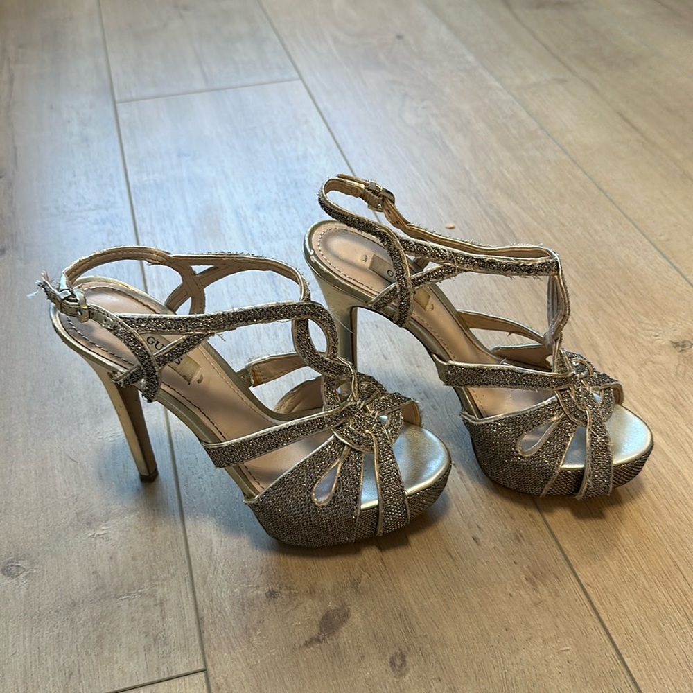 Guess Gold Sparkly Heels